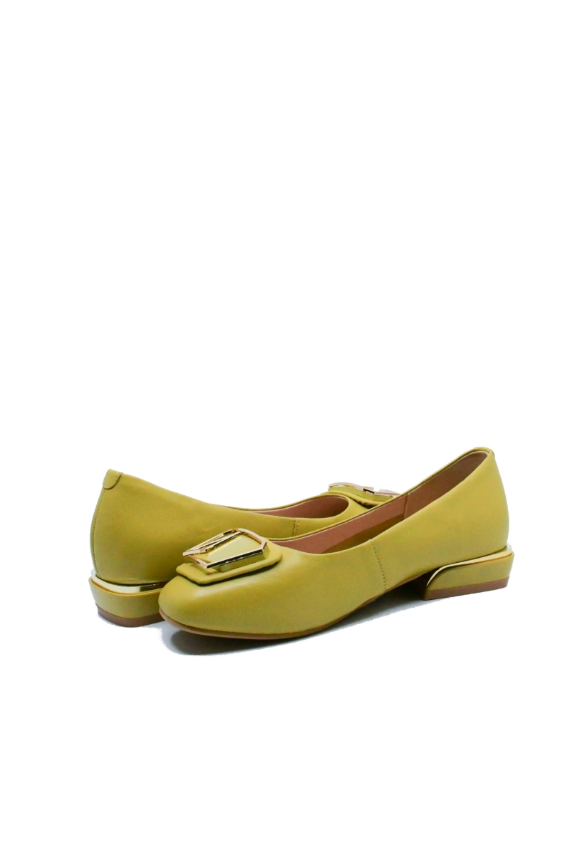 Imagine Balerini galben muștar, eleganți, din piele naturală FNX88321