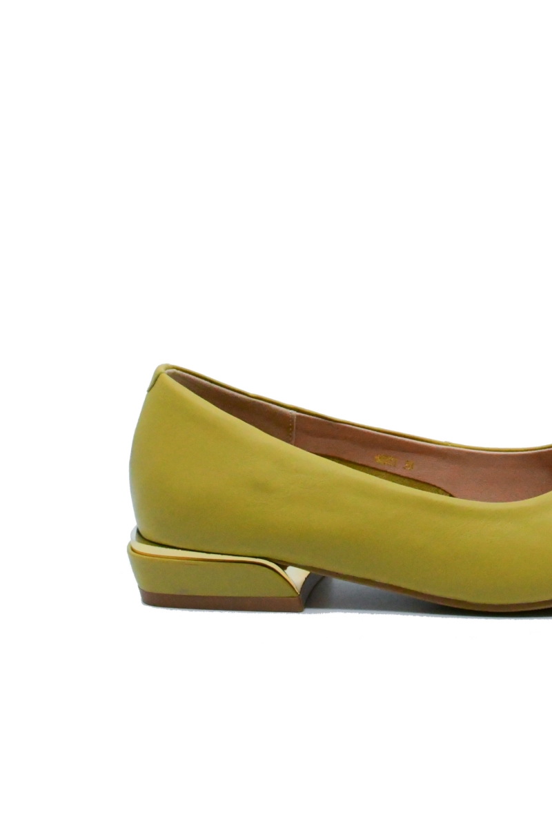 Imagine Balerini galben muștar, eleganți, din piele naturală FNX88321