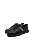 Imagine Pantofi sport din piele naturală, negri, în stil clasic FNX805