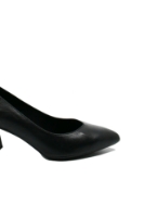 Imagine Pantofi negri din piele naturală, cu toc bloc și vârf ascuțit GOR24170