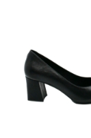 Imagine Pantofi negri din piele naturală, cu toc bloc și vârf ascuțit GOR24170