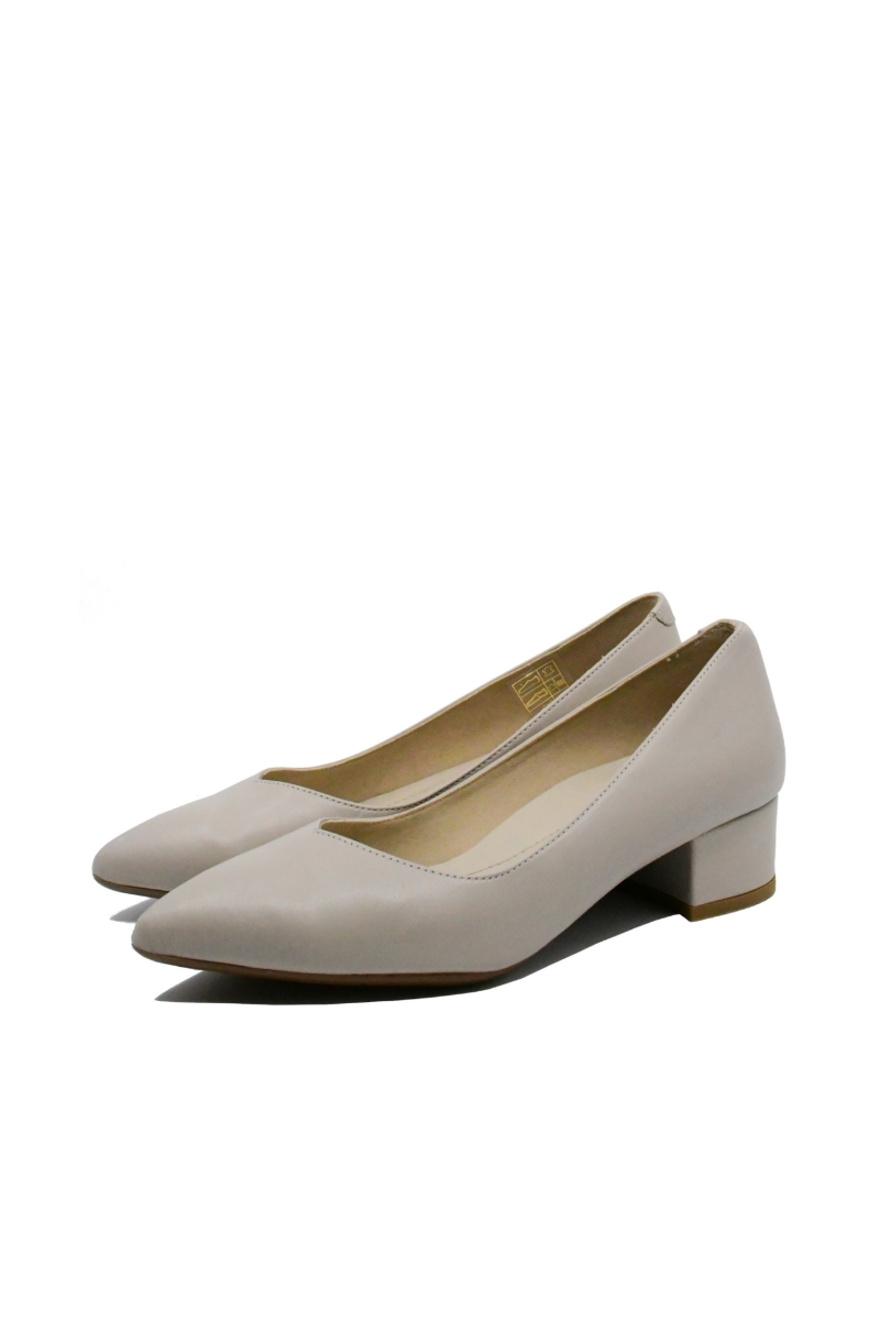 Imagine Pantofi gri din piele naturală, cu vârf ascuțit GOR25172