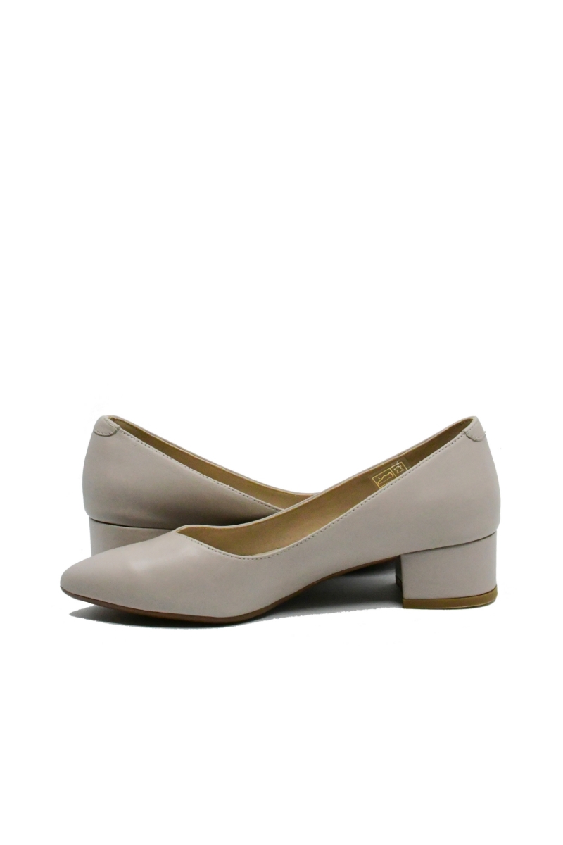Imagine Pantofi gri din piele naturală, cu vârf ascuțit GOR25172