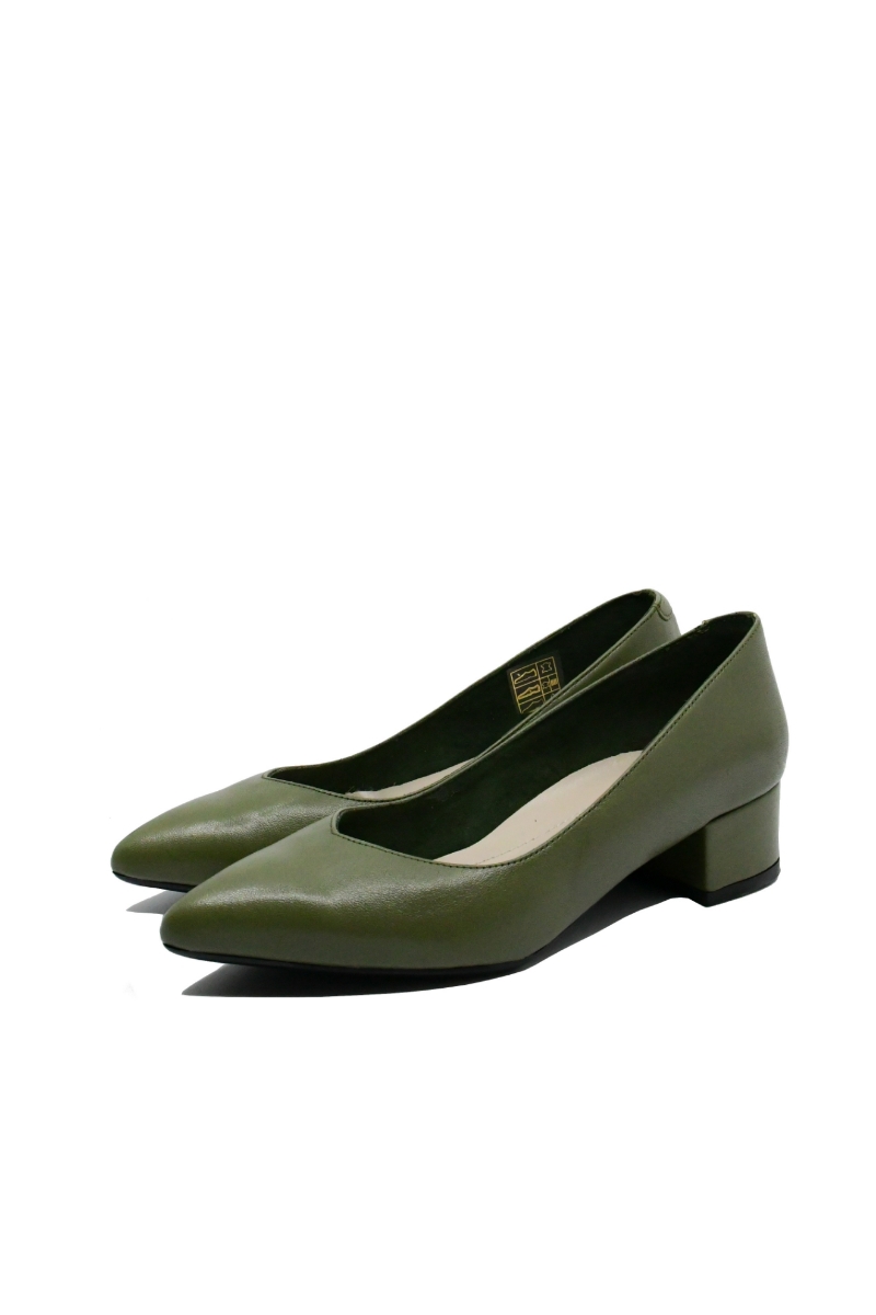Imagine Pantofi kaki din piele naturală, cu vârf ascuțit GOR25172