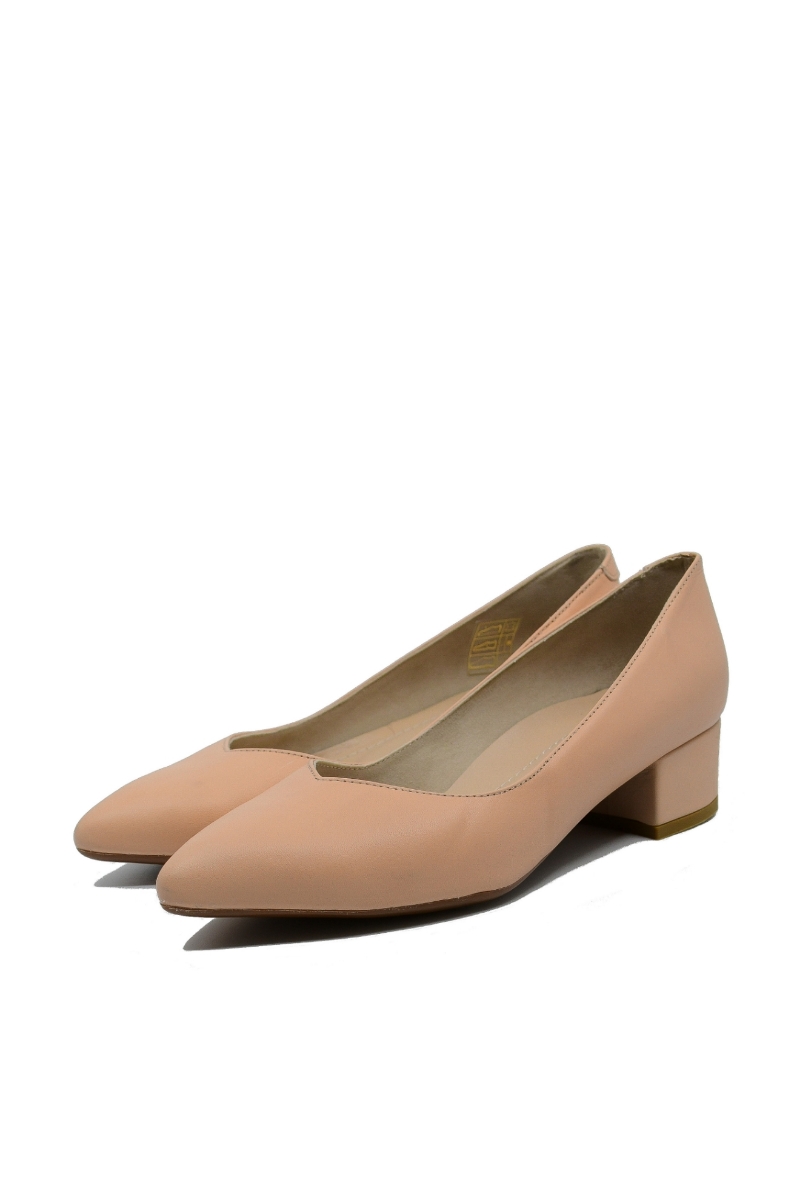 Imagine Pantofi roz din piele naturală, cu vârf ascuțit GOR25172
