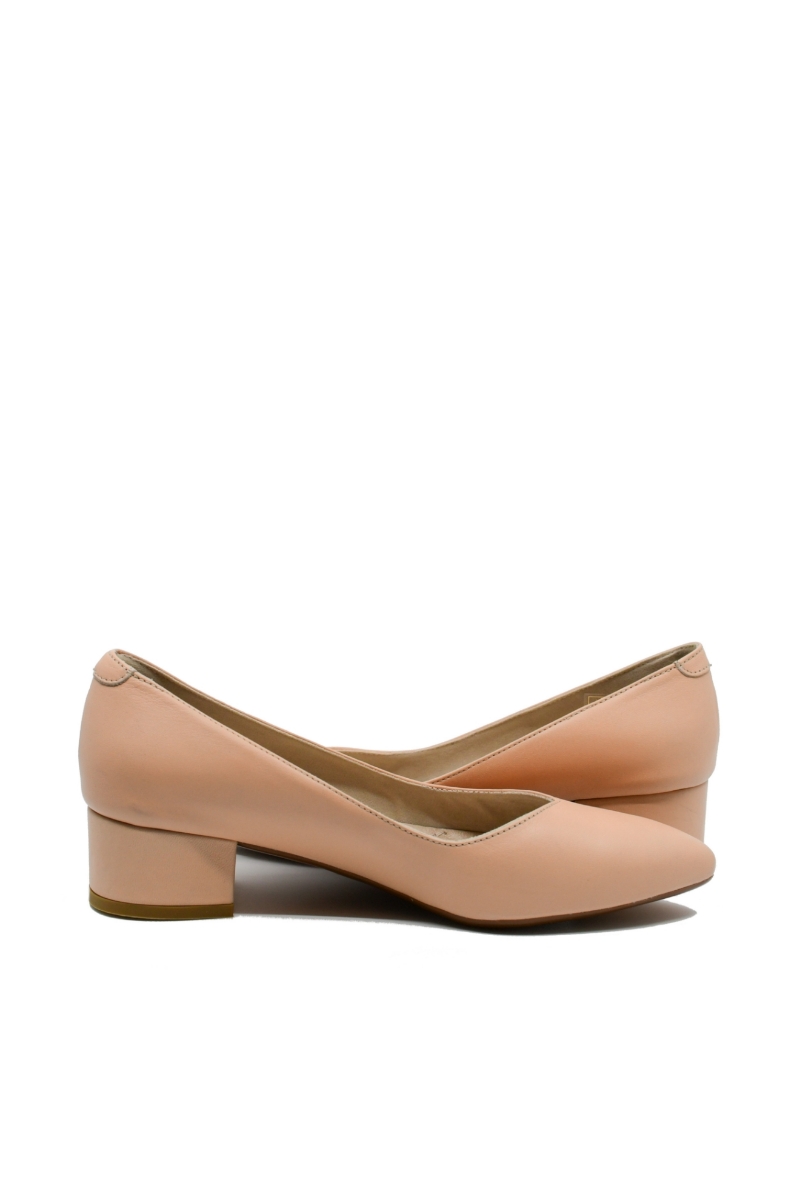 Imagine Pantofi roz din piele naturală, cu vârf ascuțit GOR25172