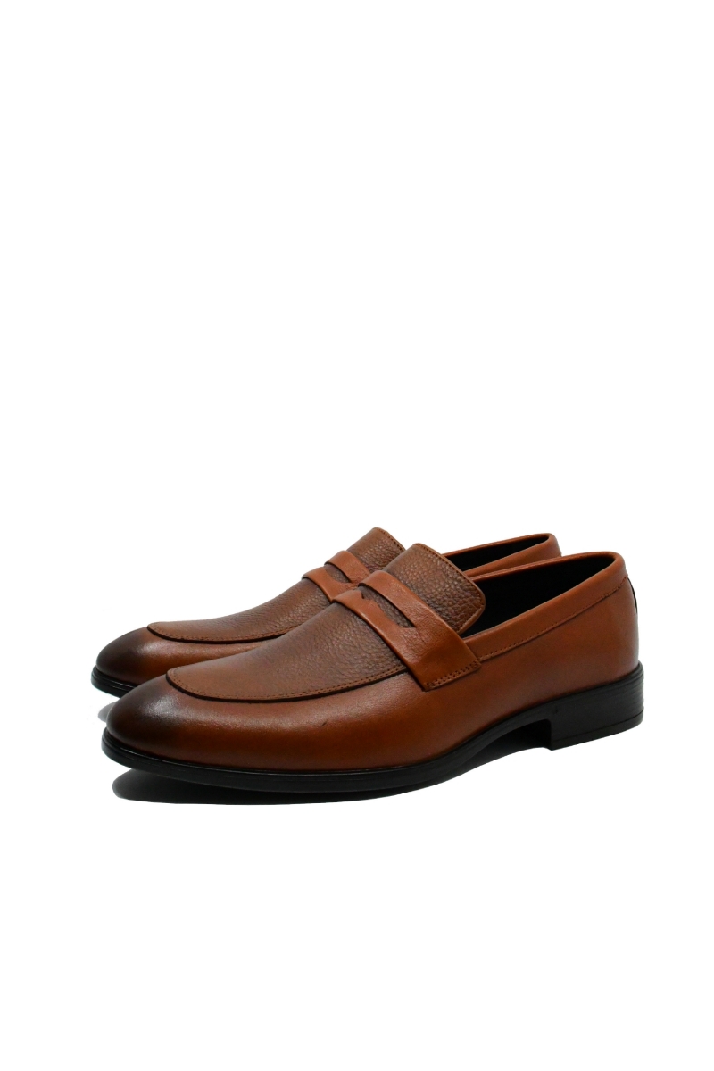 Imagine Loaferi slip-on maro din piele naturală MIR392