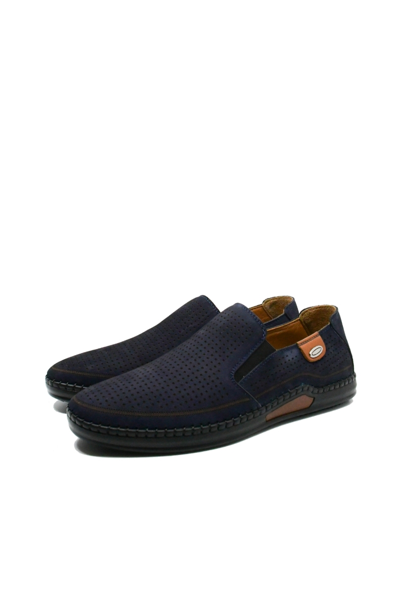 Imagine Mocasini anatomici bleumarin, fără șiret, din piele nubuk GOR7573