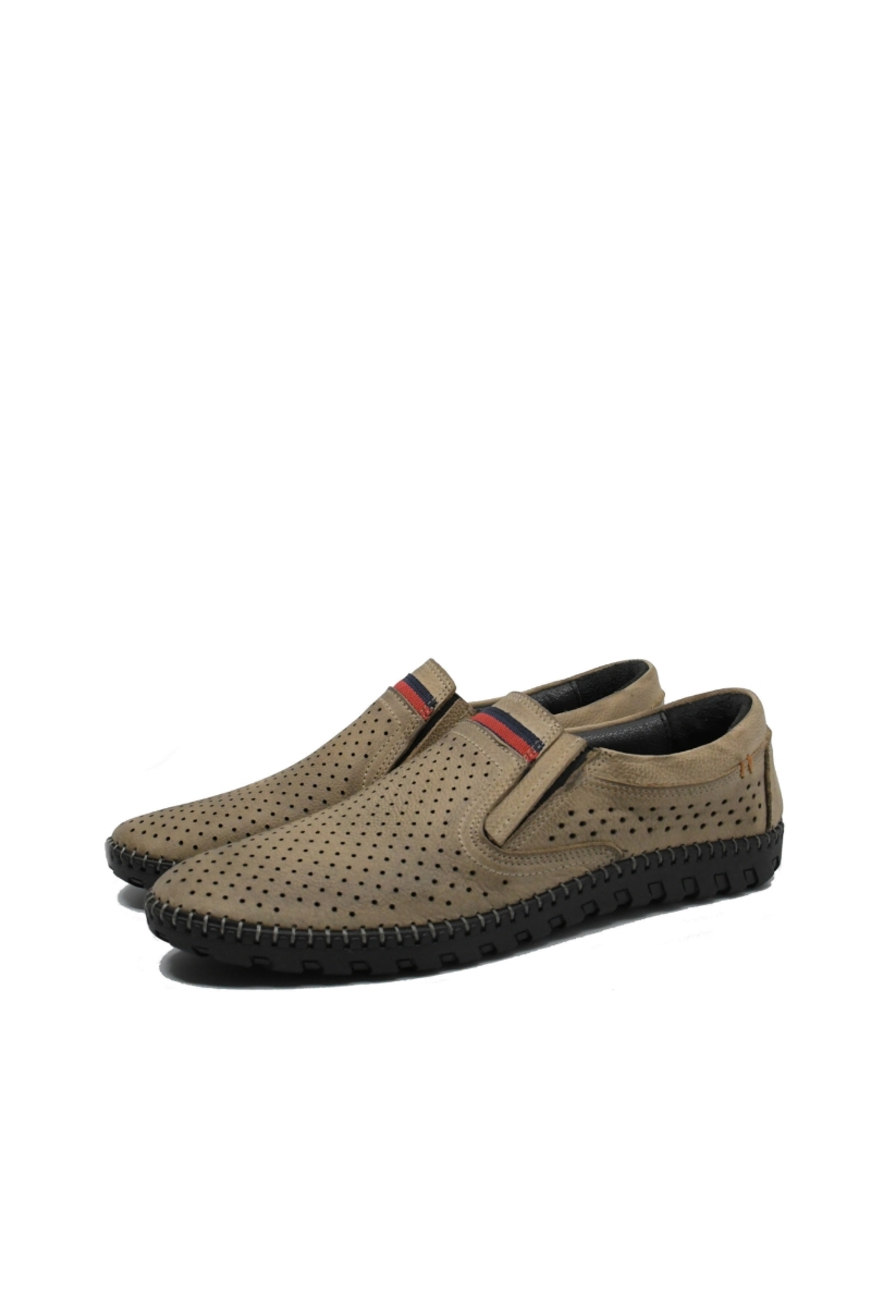 Imagine Mocasini bărbați bej patinat din piele naturală MIR1058