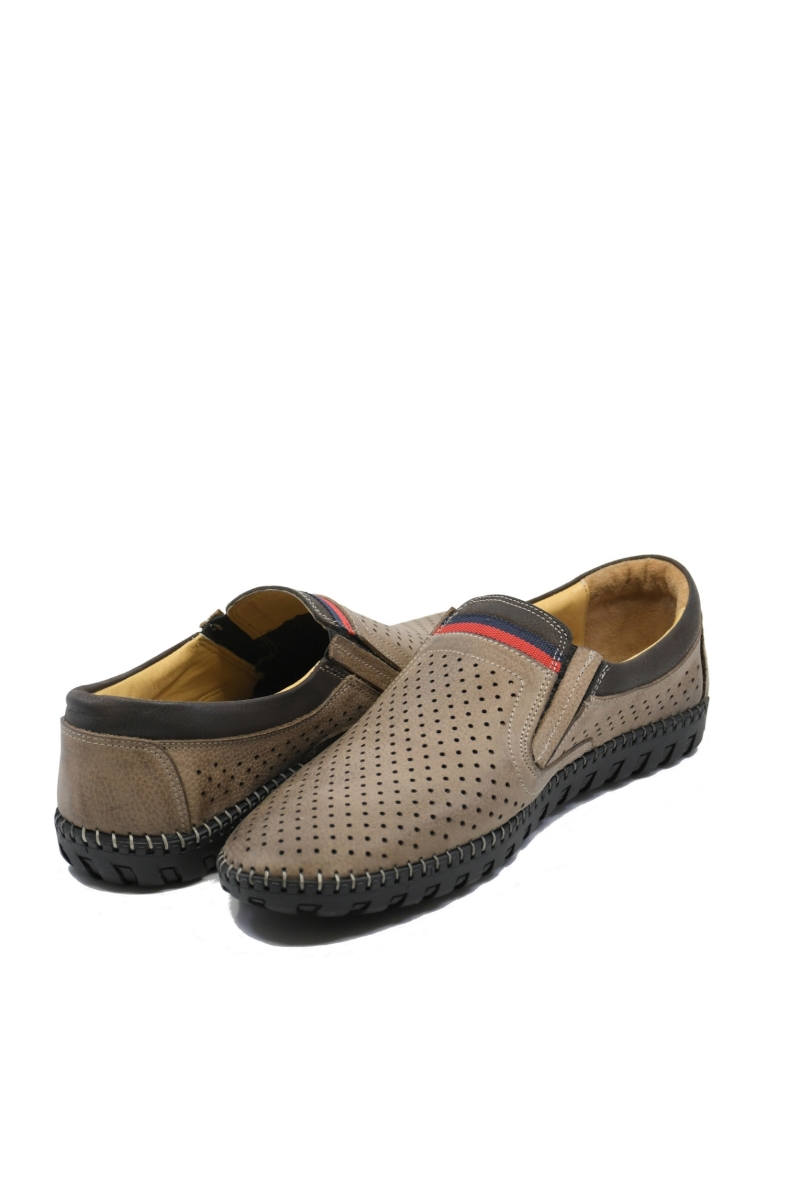 Imagine Mocasini bărbați bej patinat din piele naturală MIR1058