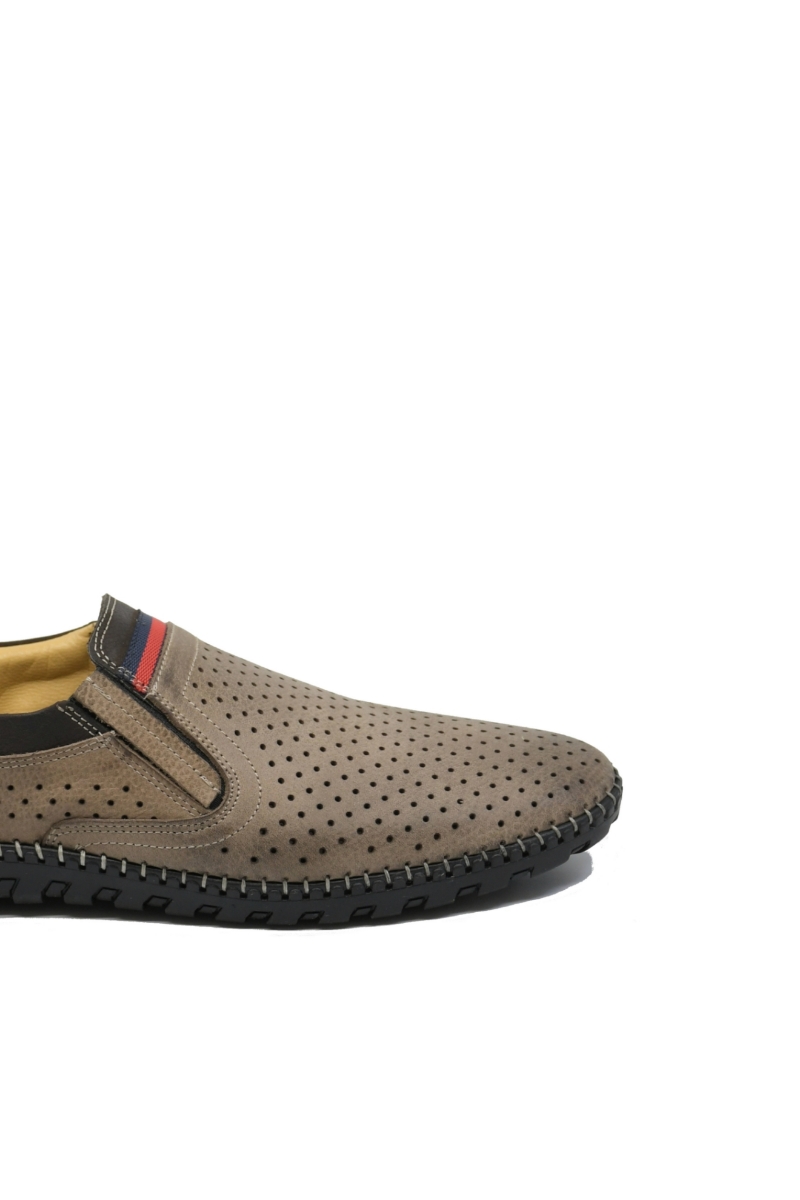 Imagine Mocasini bărbați bej patinat din piele naturală MIR1058