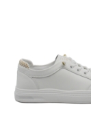 Imagine Pantofi sport damă din piele naturală, albi cu detalii apricot FNX229980