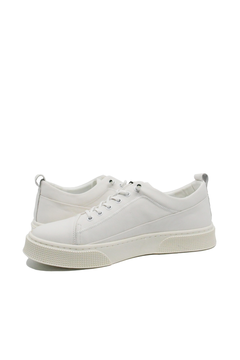 Imagine Pantofi sport plain white, din piele naturală FNXY130