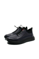 Imagine Pantofi sport bleumarin din piele naturală, cu inserție stretch FNX1088