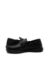 Imagine Mocasini negri din piele naturală moale, cu lanț decorativ FNX93793