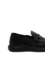 Imagine Mocasini negri din piele naturală moale, cu lanț decorativ FNX93793