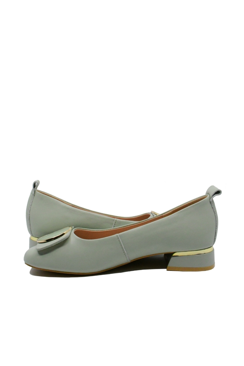 Imagine Balerini cu medalion, vernil, din piele naturală FNX66811