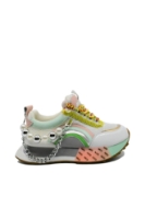 Imagine Sneakers damă ABCD, albi, din material textil și piele