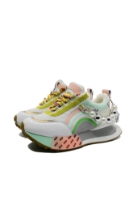 Imagine Sneakers damă ABCD, albi, din material textil și piele