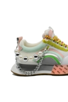 Imagine Sneakers damă ABCD, albi, din material textil și piele