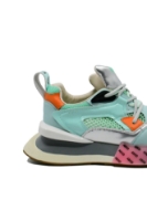 Imagine Sneakers damă ABCD, turcoaz, din material textil plasă și piele FLG19389