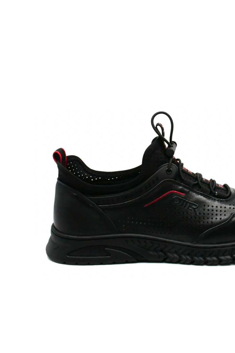 Imagine Pantofi sport negri, din piele naturală cu perforații OTR620010
