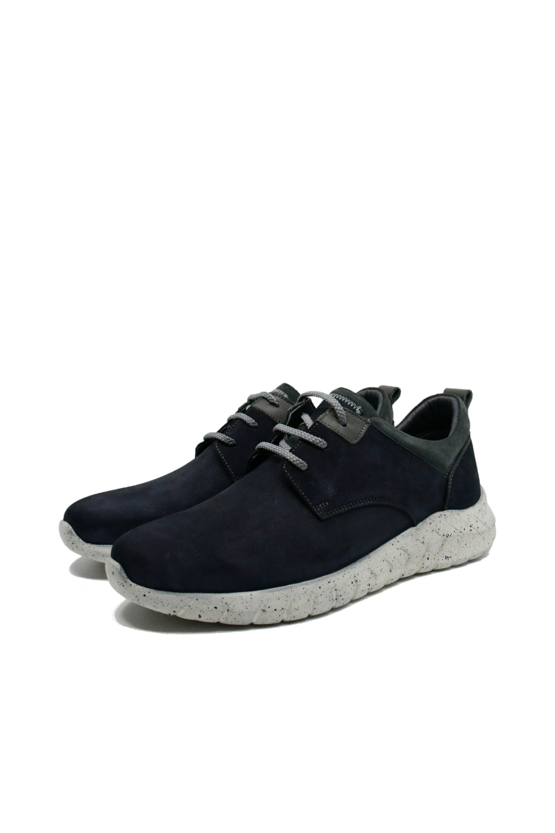 Imagine Pantofi casual navy, din piele întoarsă OTR411