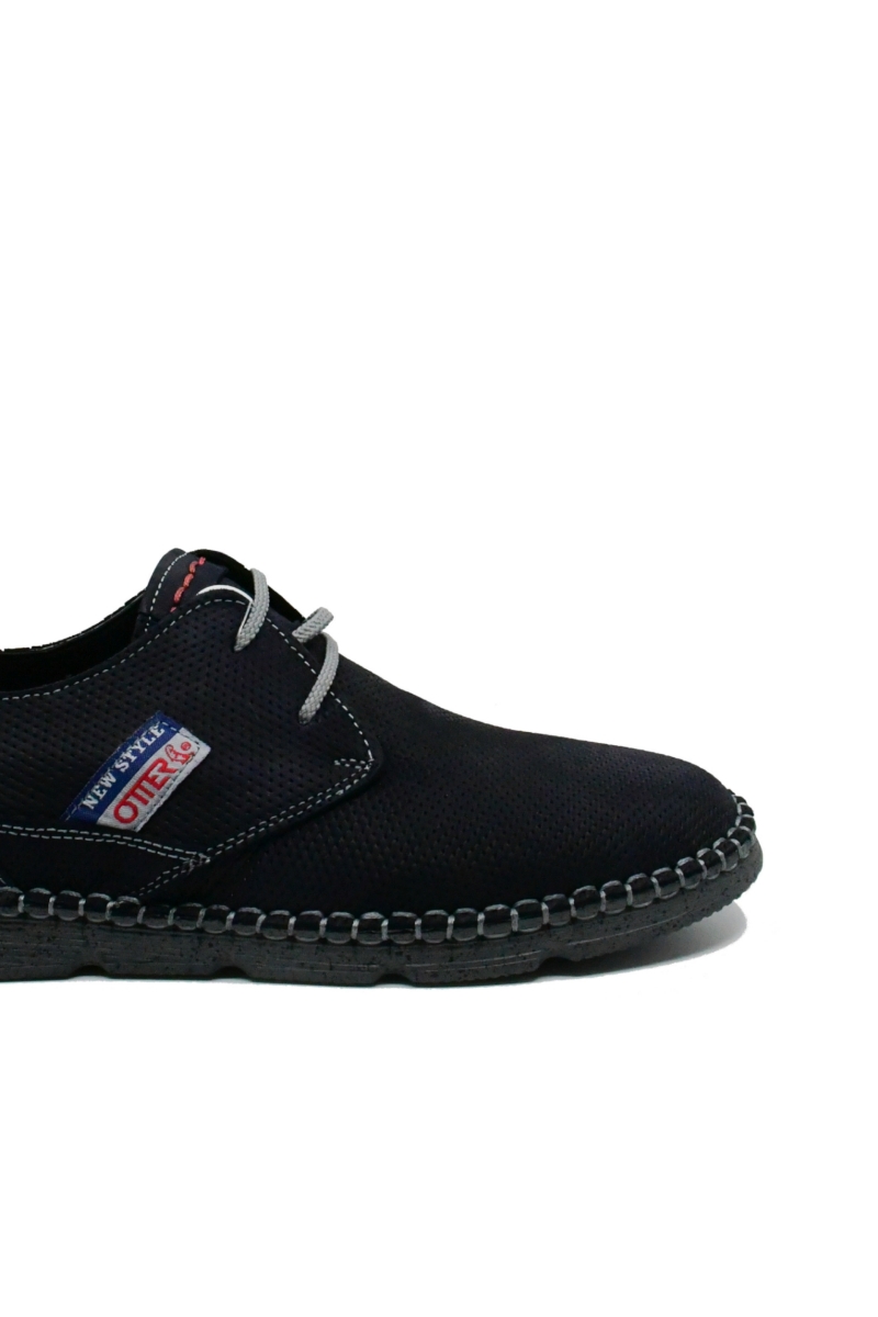 Imagine Pantofi casual navy, din piele printată nabuc OTR2818