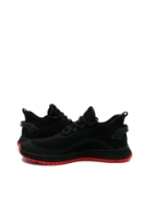 Imagine Sneakers din material textil plasă, negri cu detalii roșii OTR27092