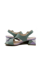 Imagine Sandale elegante vernil din piele naturală, cu toc mozaic FLGMH003