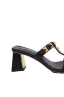 Imagine Saboți negri, din piele naturală, decorați cu ținte FLGH5103