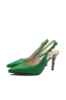 Imagine Pantofi decupați verzi din piele naturală, cu toc stiletto animal print FLG2S11