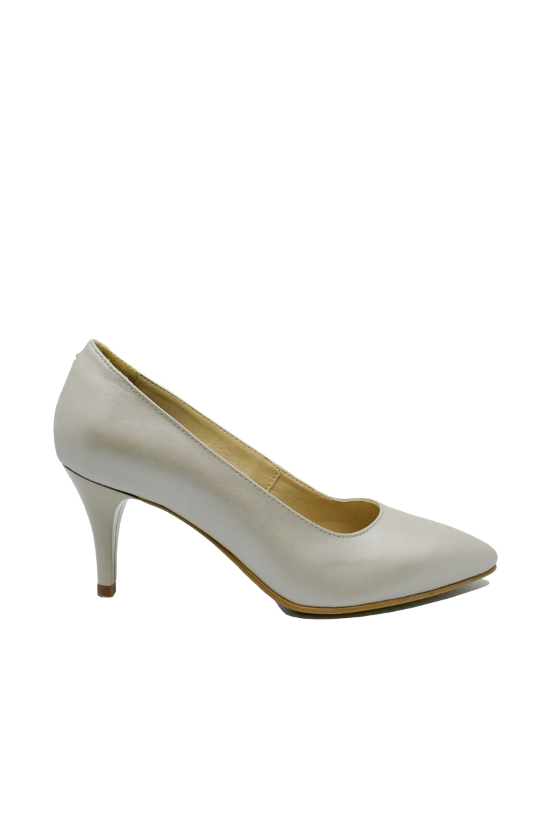 Imagine Pantofi stiletto bej sidefat, din piele naturală SORA17