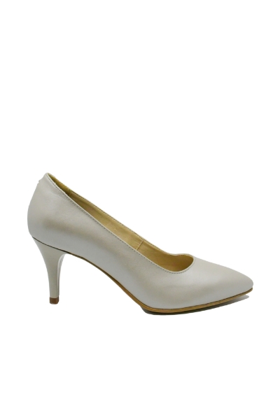 Imagine Pantofi stiletto bej sidefat, din piele naturală SORA17