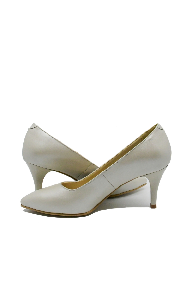 Imagine Pantofi stiletto bej sidefat, din piele naturală SORA17