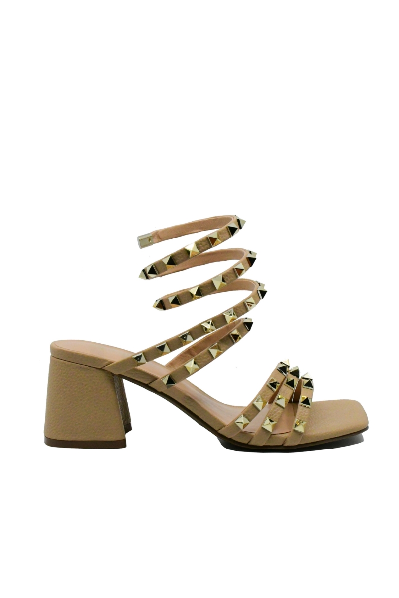 Imagine Sandale elegante camel, cu brățară de gleznă MEN23792
