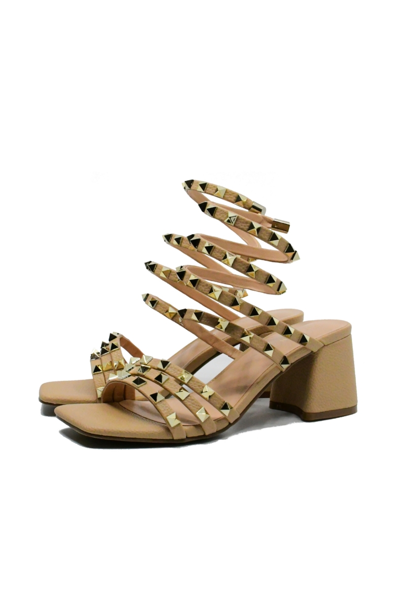 Imagine Sandale elegante camel, cu brățară de gleznă MEN23792