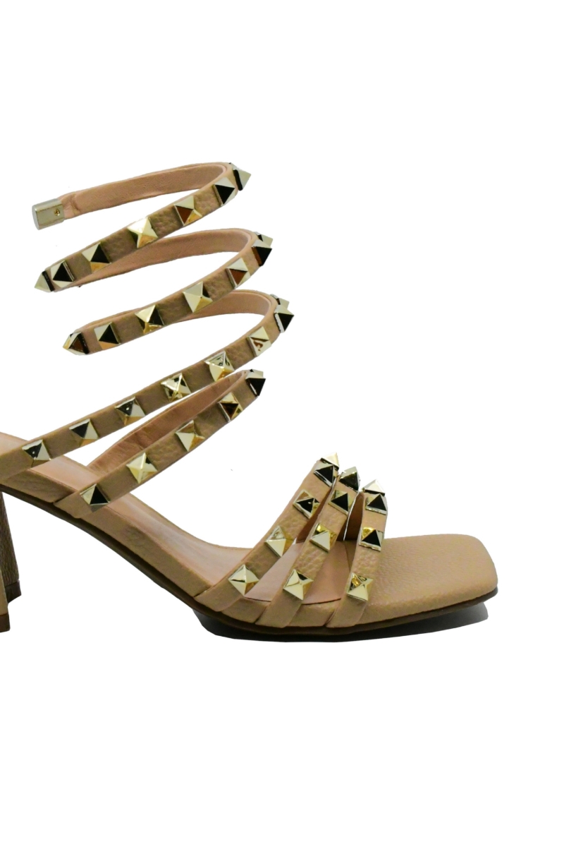 Imagine Sandale elegante camel, cu brățară de gleznă MEN23792