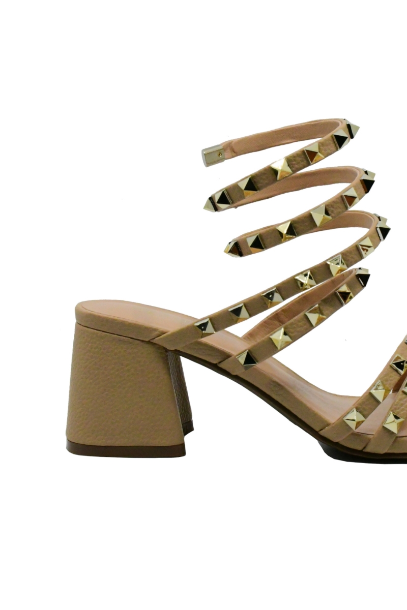Imagine Sandale elegante camel, cu brățară de gleznă MEN23792