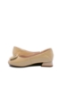 Imagine Pantofi apricot din lac, cu cataramă aurie FNX1595