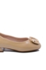 Imagine Pantofi apricot din lac, cu cataramă aurie FNX1595
