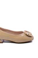 Imagine Pantofi apricot din lac, cu cataramă aurie FNX1595