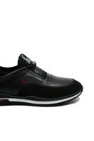 Imagine Pantofi sport negri din piele naturală cu mix de inserții OTR20036