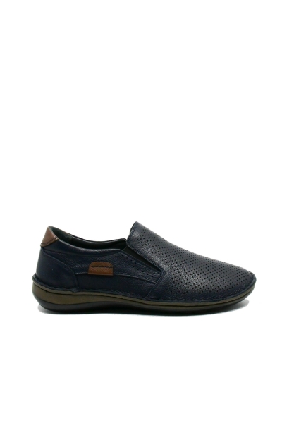 Imagine Mocasini anatomici bleumarin fără șiret, din piele naturală GOR9505