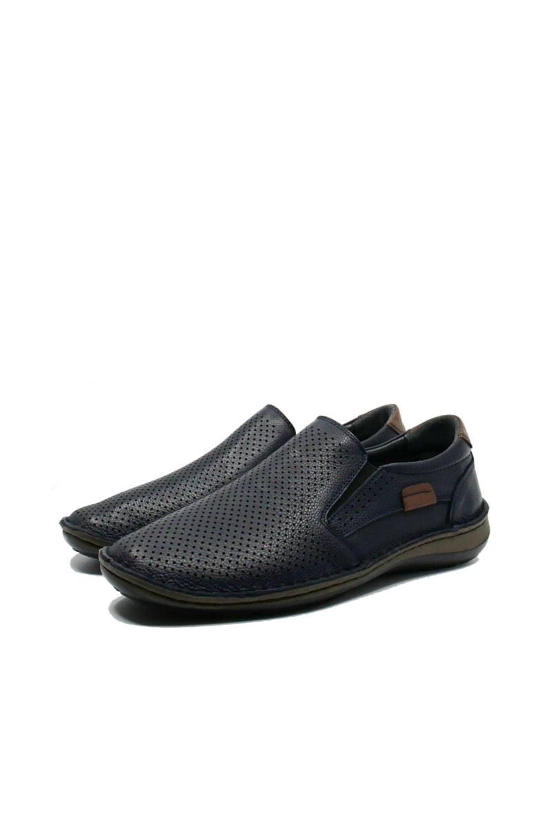 Imagine Mocasini anatomici bleumarin fără șiret, din piele naturală GOR9505