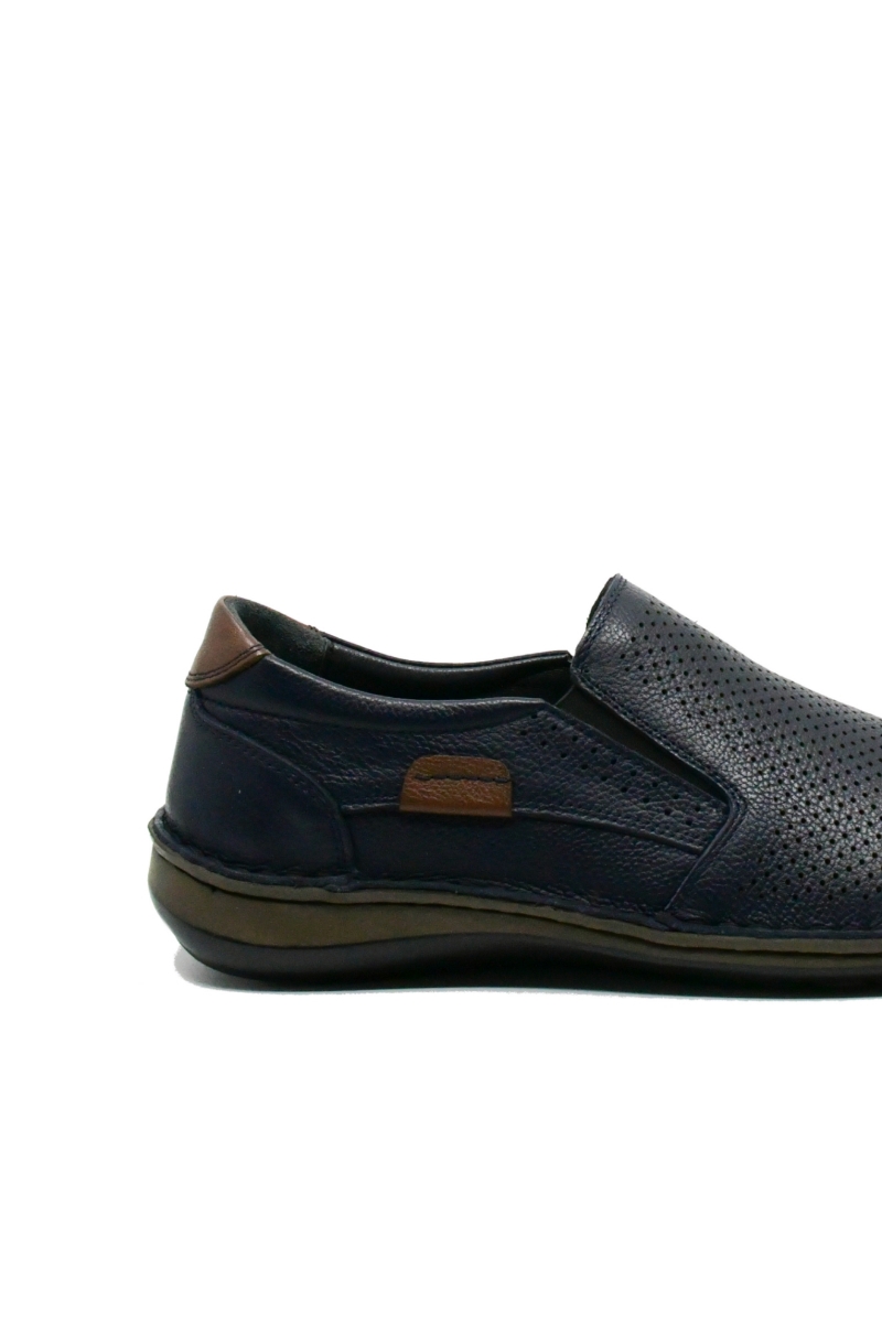 Imagine Mocasini anatomici bleumarin fără șiret, din piele naturală GOR9505
