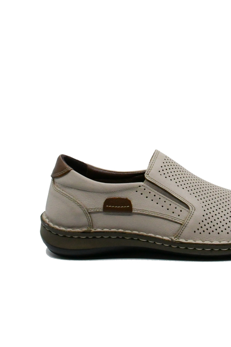 Imagine Mocasini anatomici bej fără șiret, din piele naturală GOR9505