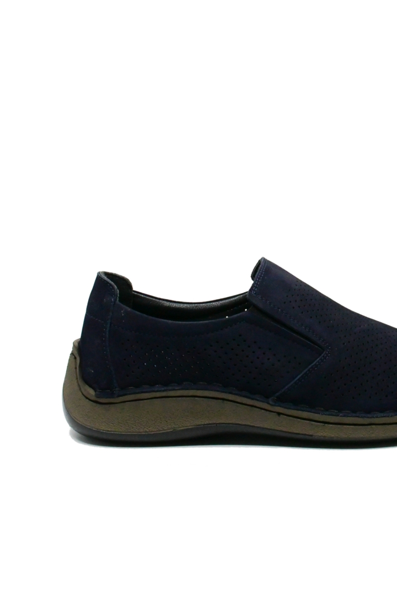 Imagine Mocasini anatomici bleumarin fără șiret, din piele întoarsă GOR1026