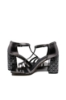 Imagine Sandale elegante gri metalizat din piele naturală  FNX835