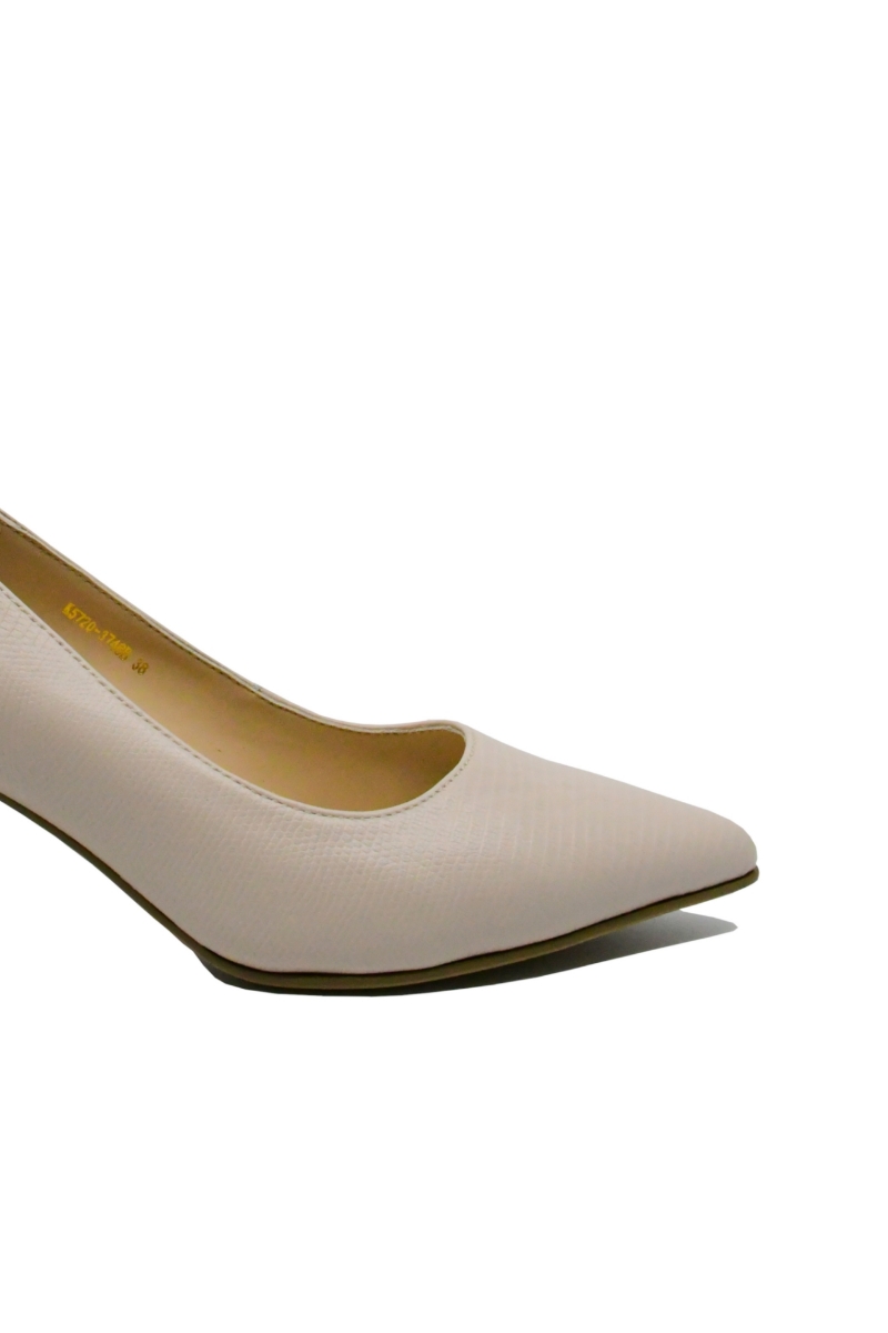Imagine Pantofi eleganți pink din piele naturală cu imprimeu FNX3748